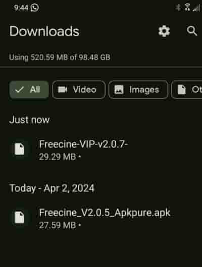 download freecine apk process